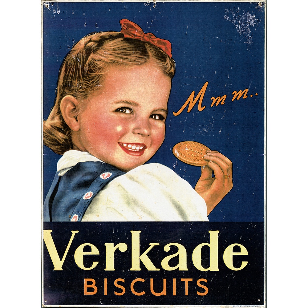 Poster Verkade meisje met koekje