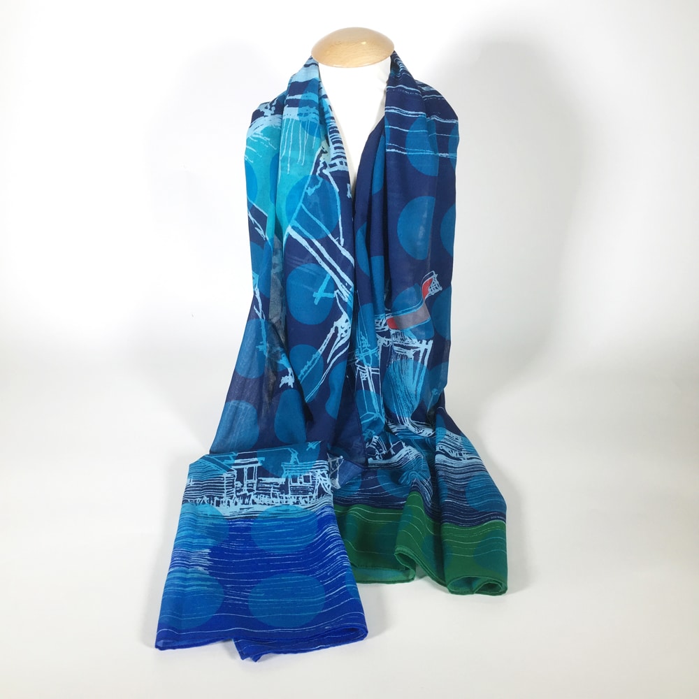 Blauwe sjaal molen