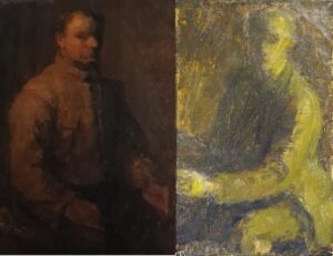 Afbeelding: Jaap Kaal, zelfportret (links) en Cornelis Koning, zelfportret (rechts)