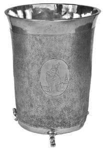 Beker van het zilveren avondmaalsstel, ca. 1652-54. 